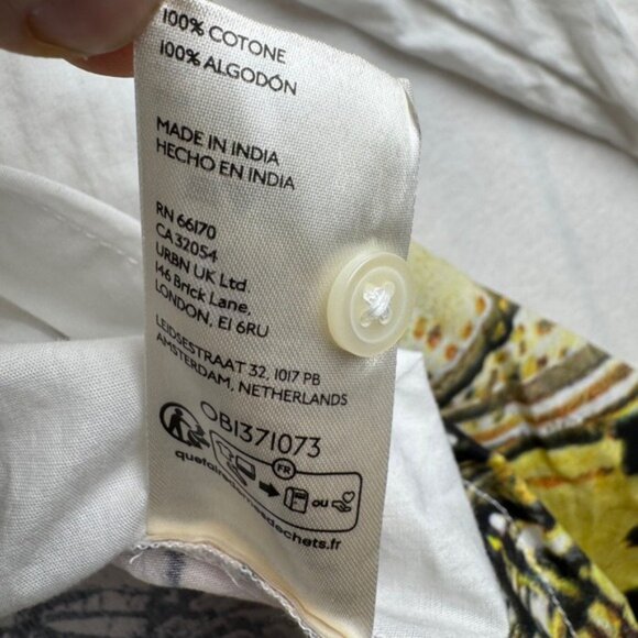 Maeve Anthropologie White Button Down Poplin Tunic Dress Butterfly Print XXS - Picture 5 of 10